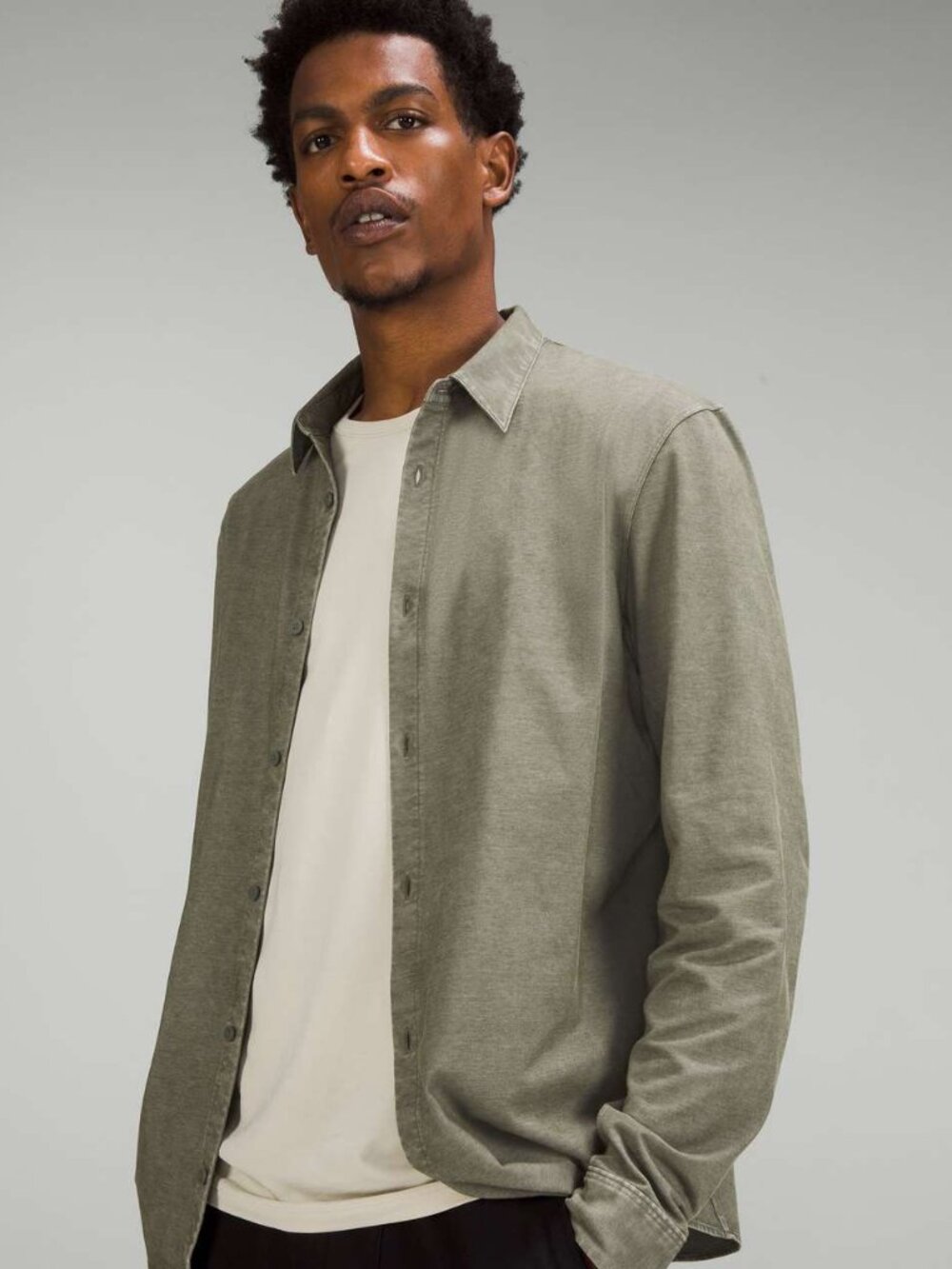 Lululemon Commission Long Sleeve Shirt in Olive Green